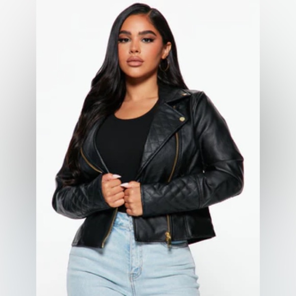 black vegan leather jacket 🖤
